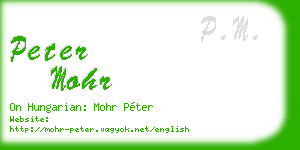 peter mohr business card