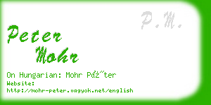 peter mohr business card